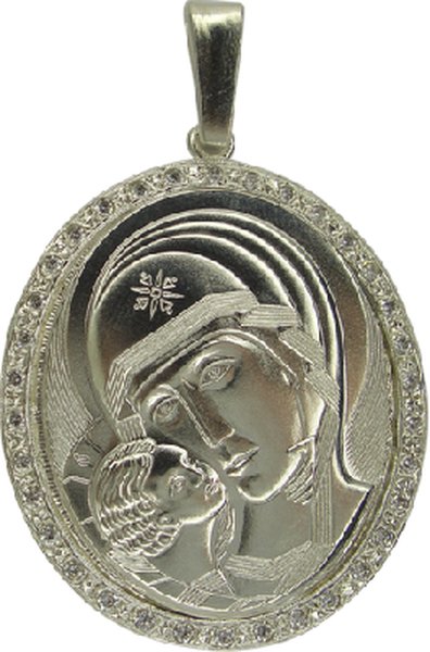 Серебряная икона с цирконием