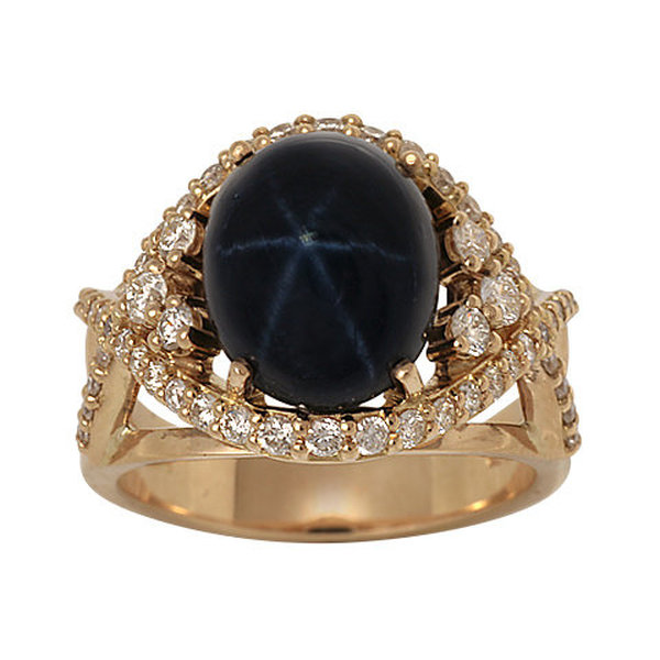 Золотое кольцо с сапфиром white, сапфиром и бриллиантом