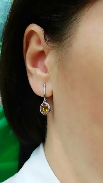 Купить Серебряные серьги с султанитом выращенным Серебряные серьги с султанитом выращенным