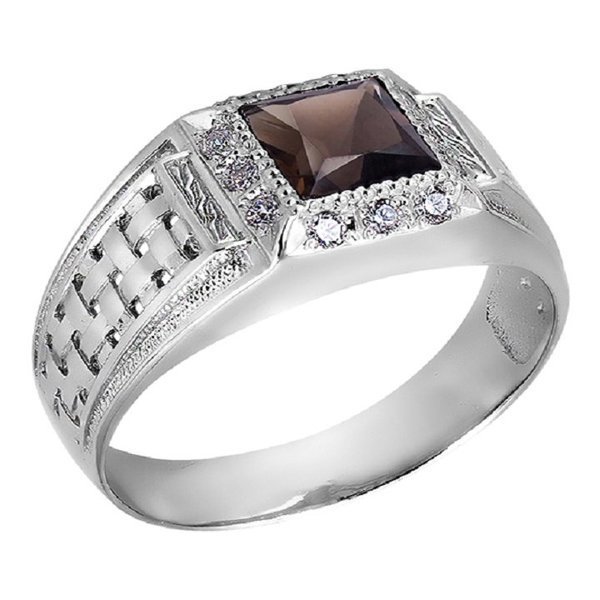 Серебряная печатка с&nbsp;раух-топазом