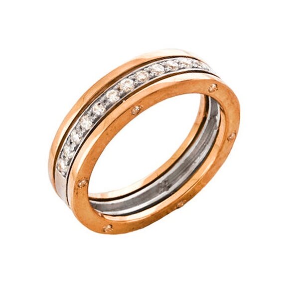 Золотое обручальное кольцо с фианитом