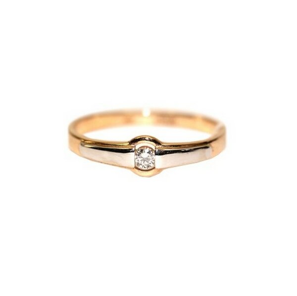 Золотое обручальное кольцо с бриллиантом