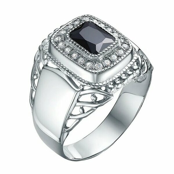 Серебряная печатка с&nbsp;фианитом