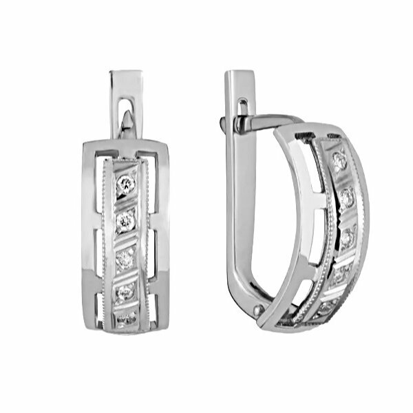 Золотые серьги с&nbsp;бриллиантом