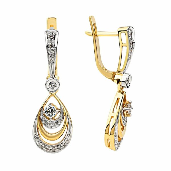 Золотые серьги с&nbsp;бриллиантом