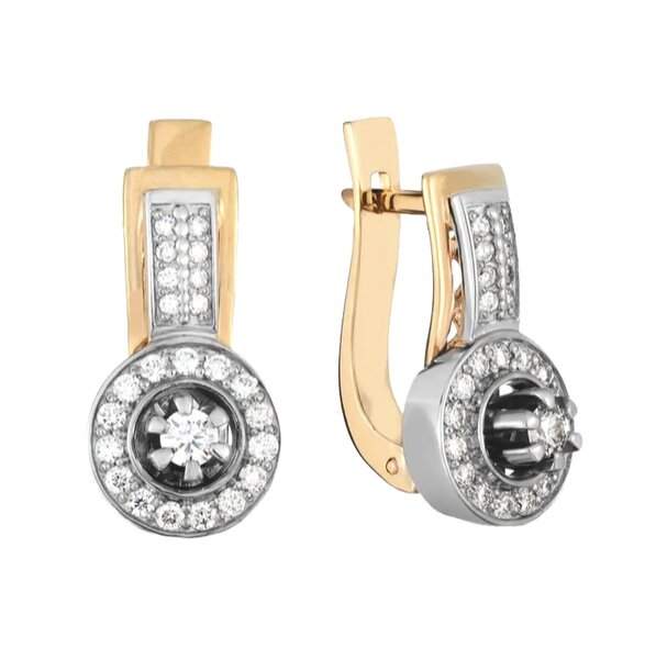 Золотые серьги с&nbsp;бриллиантом