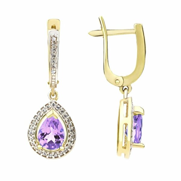Золотые серьги с&nbsp;аметистом