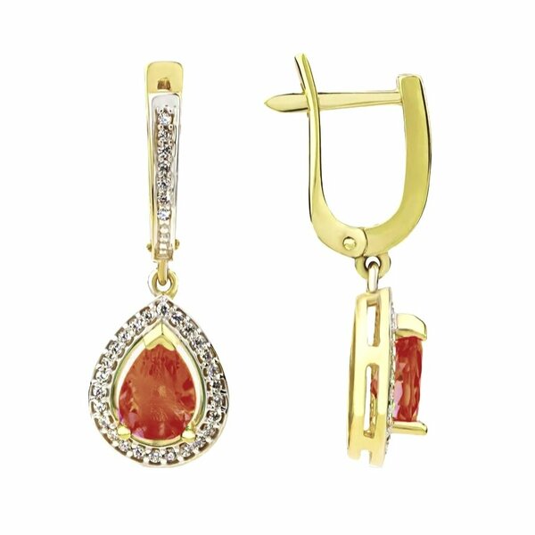 Золотые серьги с&nbsp;гранатом