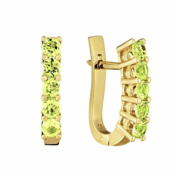 Золотые серьги с хризолитом