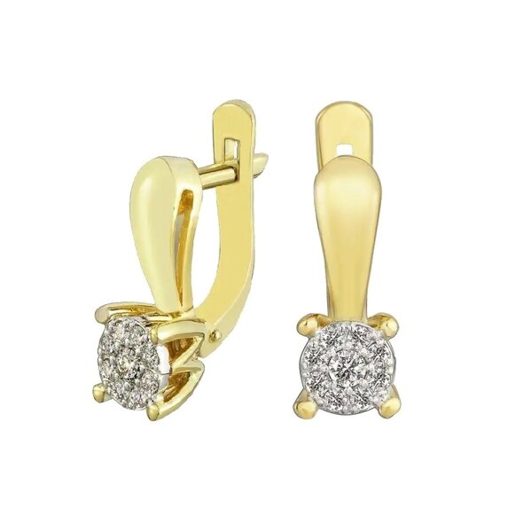 Золотые серьги с&nbsp;бриллиантом