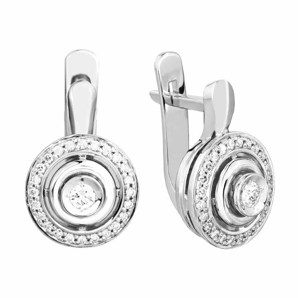 Золотые серьги с бриллиантом