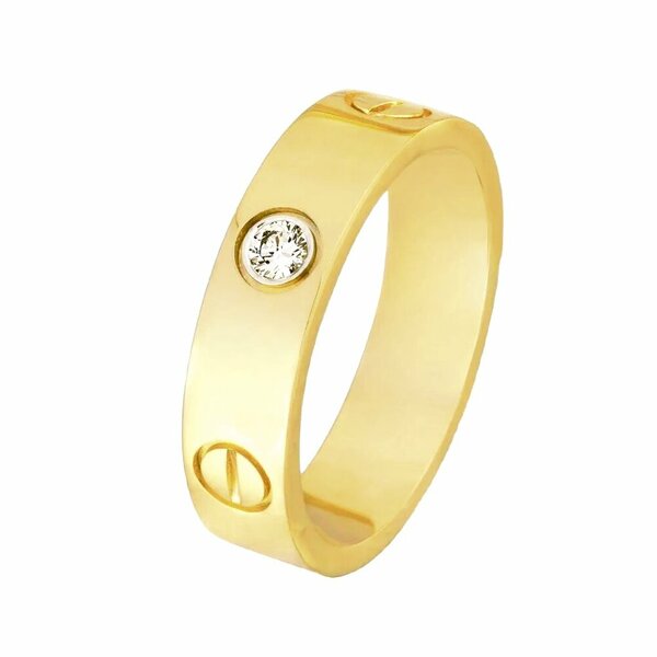 Золотое обручальное кольцо с&nbsp;бриллиантом