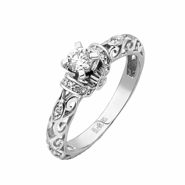 Золотое кольцо помолвочное с&nbsp;бриллиантом