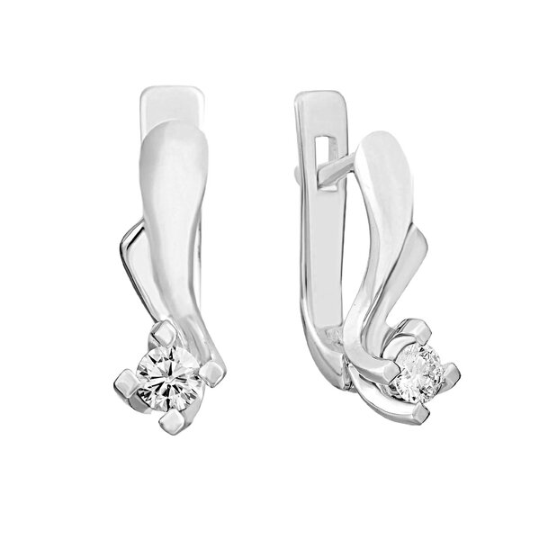 Золотые серьги с&nbsp;бриллиантом