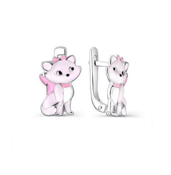 Серебряные серьги детские с&nbsp;эмалью