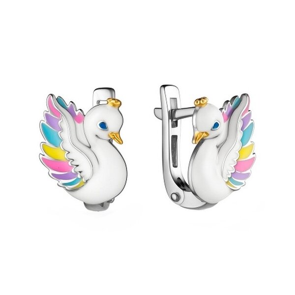 Серебряные серьги детские с&nbsp;эмалью