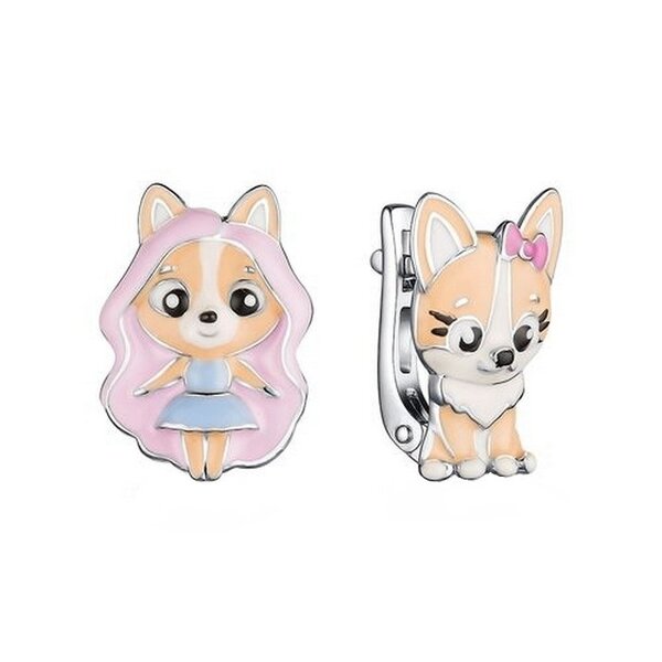 Серебряные серьги детские с&nbsp;эмалью