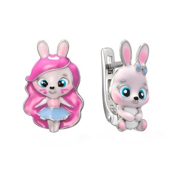 Серебряные серьги детские с&nbsp;эмалью