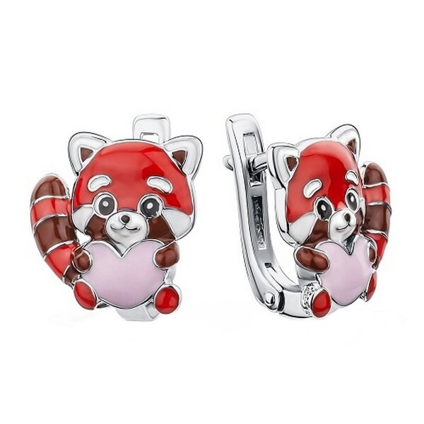 Серебряные серьги детские с&nbsp;эмалью