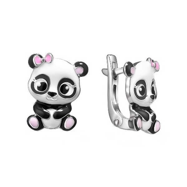 Серебряные серьги детские с&nbsp;эмалью