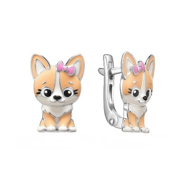 Серебряные серьги детские с&nbsp;эмалью