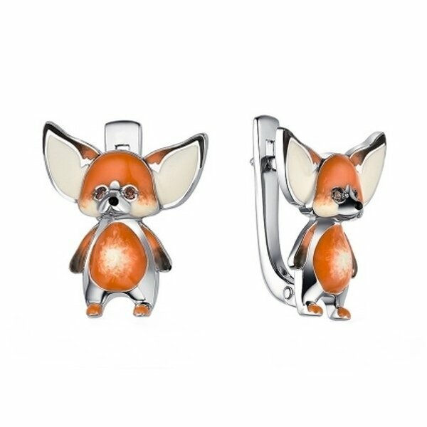 Серебряные серьги детские с&nbsp;эмалью