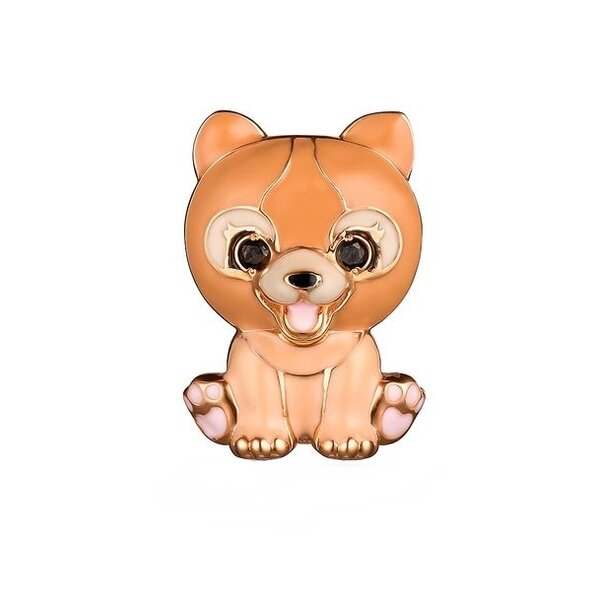 Серебряная брошь с&nbsp;эмалью и&nbsp;фианитом