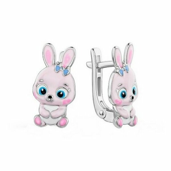 Серебряные серьги детские с&nbsp;эмалью