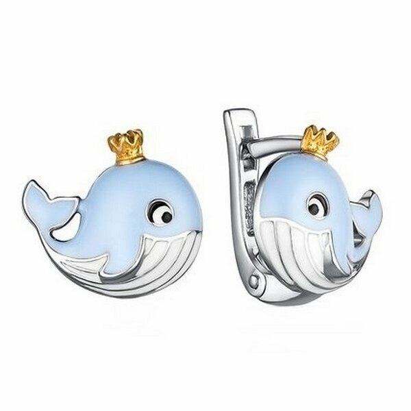 Серебряные серьги детские с&nbsp;эмалью