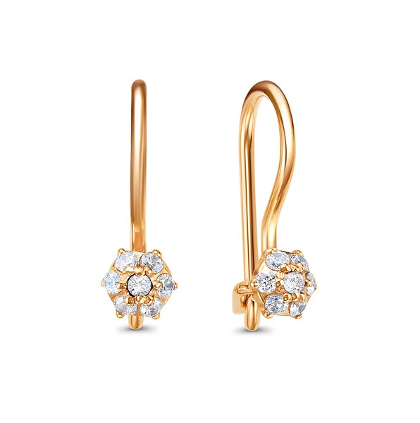 Золотые серьги детские с&nbsp;фианитом