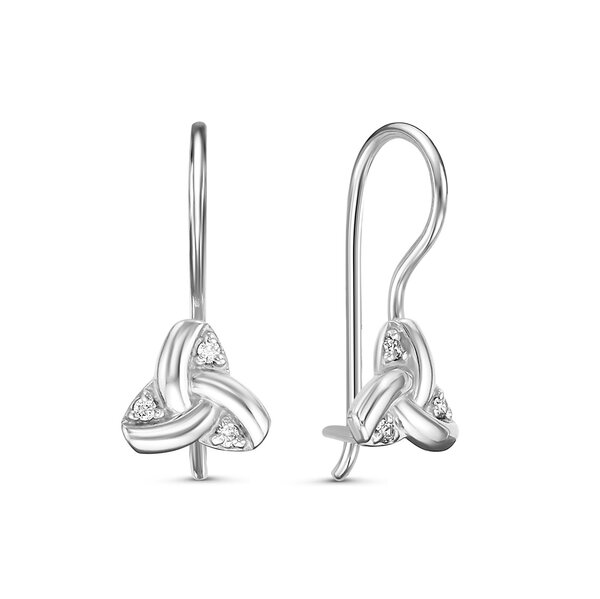 Серебряные серьги детские с&nbsp;фианитом