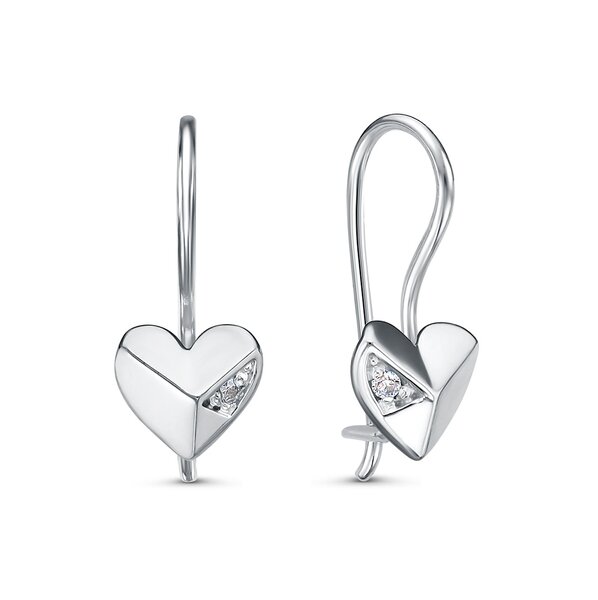 Серебряные серьги детские с&nbsp;фианитом