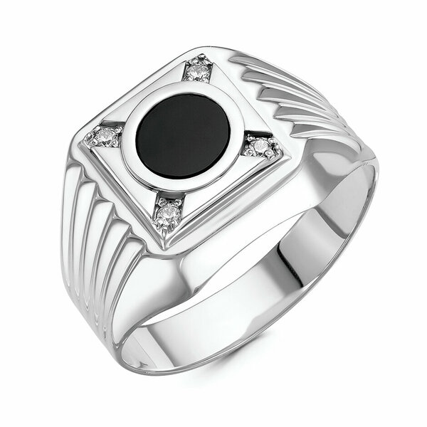 Серебряная печатка с&nbsp;фианитом