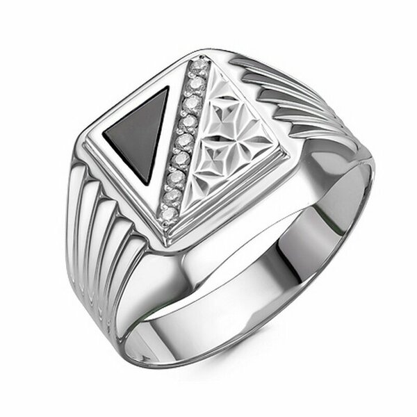 Серебряная печатка с&nbsp;фианитом