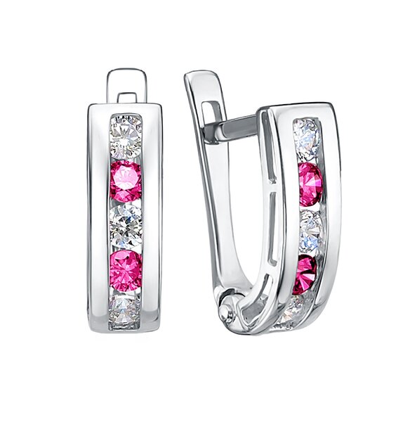 Серебряные серьги детские с&nbsp;фианитом