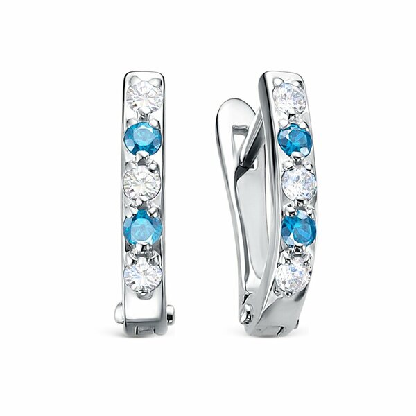 Серебряные серьги детские с&nbsp;фианитом