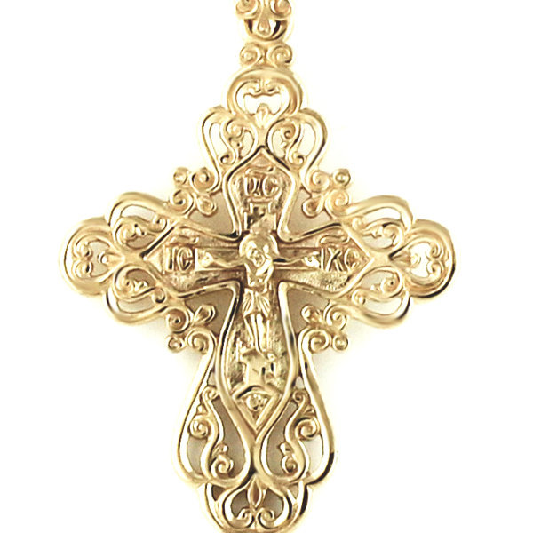 Серебряный крест с фианитом