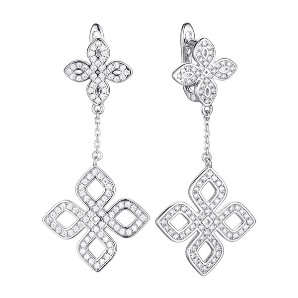 Серебряные серьги с&nbsp;фианитом