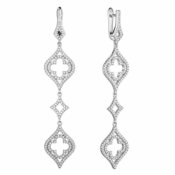 Серебряные серьги с&nbsp;фианитом