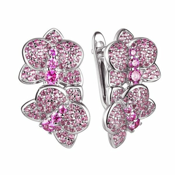 Серебряные серьги с&nbsp;фианитом