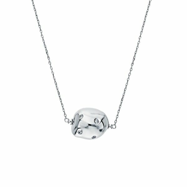 Серебряное колье с&nbsp;фианитом