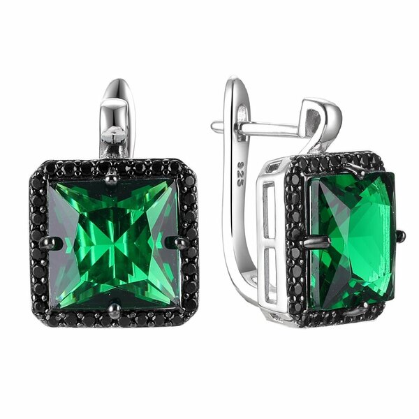 Серебряные серьги с&nbsp;фианитом