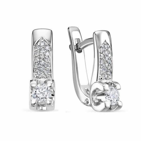 Золотые серьги с бриллиантом