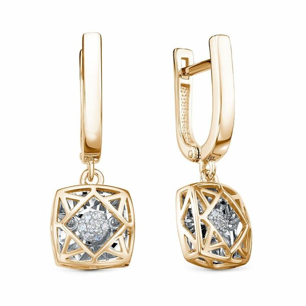 Золотые серьги с бриллиантом