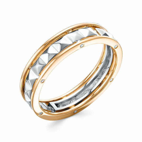 Золотое обручальное кольцо с бриллиантом