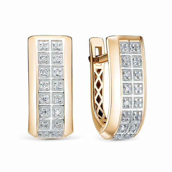 Золотые серьги с бриллиантом