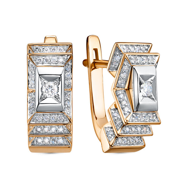 Золотые серьги с&nbsp;бриллиантом