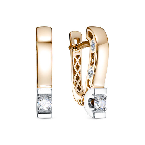 Золотые серьги с&nbsp;бриллиантом