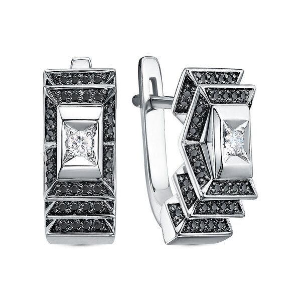 Золотые серьги с&nbsp;бриллиантом