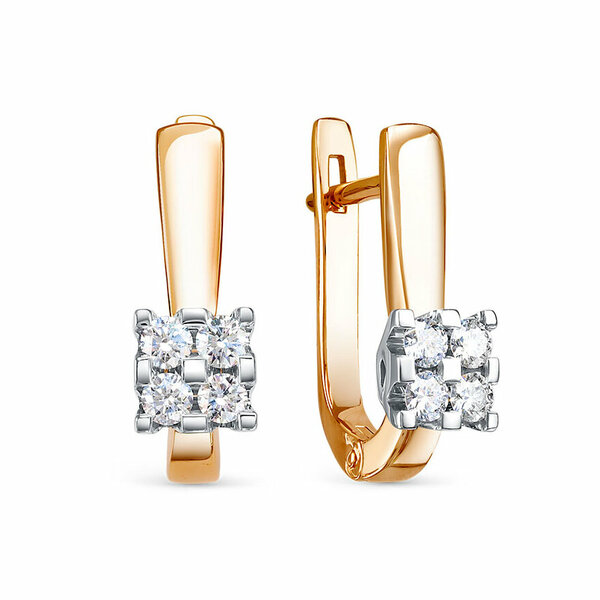 Золотые серьги с&nbsp;бриллиантом